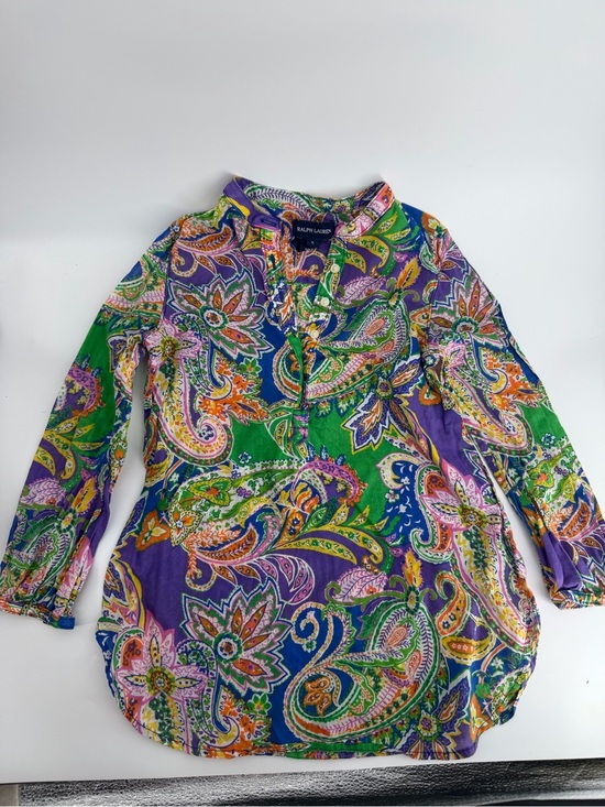 Ralph Lauren Other - Ralph Lauren Girls Size 5 Paisley Floral Popover Top 100% Cotton Boho Shirt